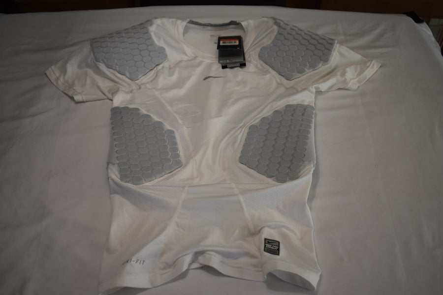 Maryanne Jones heerlijkheid technisch NEW - Nike Pro Combat Padded Protective Dri-Fit Compression Shirt, White,  Large - With Tags! | SidelineSwap