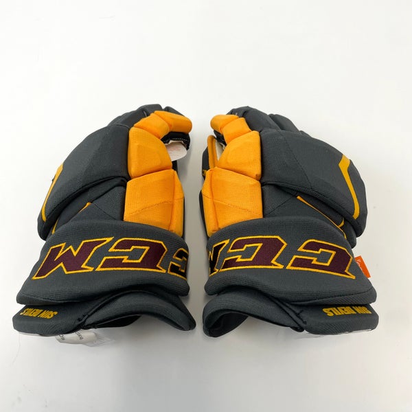 Brand New Grey CCM JSPP - ASU Hockey NCAA D1 Hockey Gloves | 13"