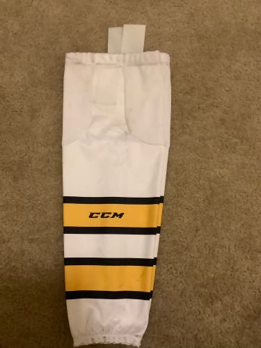 White Used Medium CCM Custom Socks