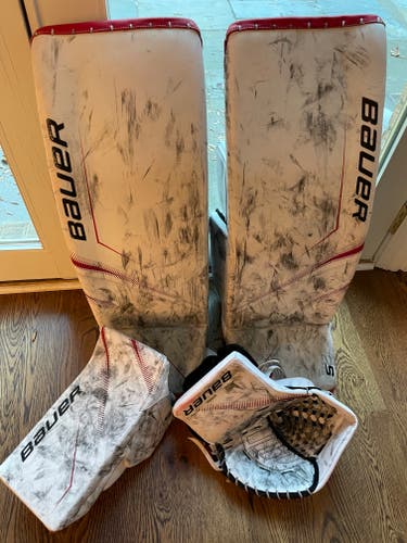 Used XL Bauer Full Right 2s pro Goalie Full Set Pro Stock