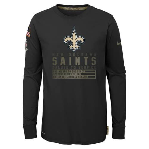 NWT mens size S/small nike new orleans saints Salute To Service LS tee