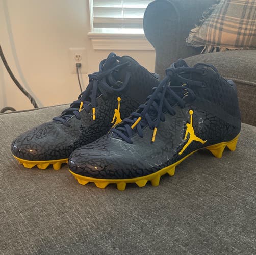 University of Michigan Custom Air Jordan Vapor Speed Cleats Size 12