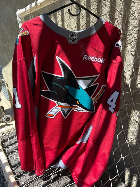 ADIDAS NHL HOCKEY AUTHENTIC PRACTICE JERSEY SAN JOSE SHARKS RED MIC CANADA  58