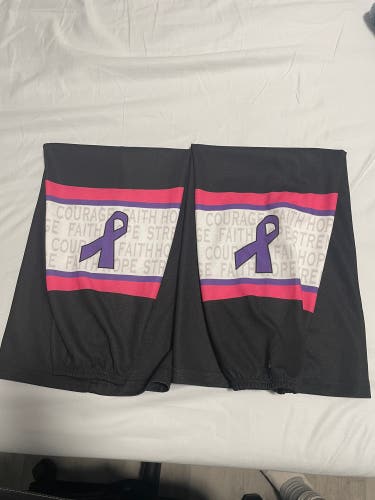 St Cloud University Game Used / Breast Cancer Pink / Black Hockey Socks
