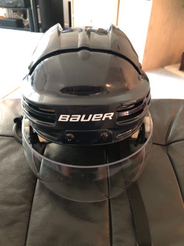 Bauer 4500 Hockey Helmet Navy Medium with Visor