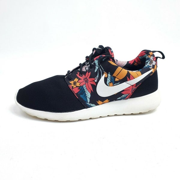 Nike Roshe Run Print Aloha Black Running Shoes Womens Size 599432-090 Floral | SidelineSwap
