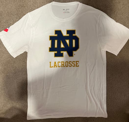 University of Notre Dame Lacrosse Official Team Issue Gear Tee Shirt