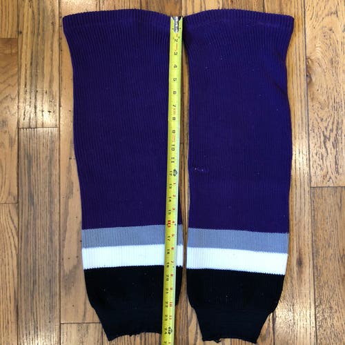 Purple Gray White Black 24” Socks