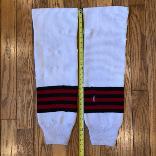 White + Black/Red Stripes Socks