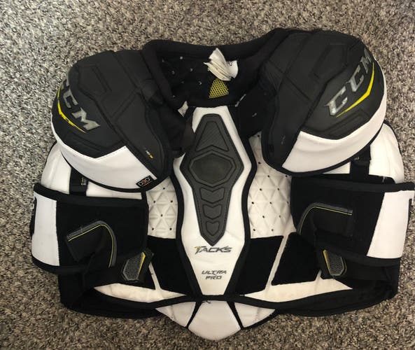 GAME USED CCM Ultra Tacks Pro Shoulder Pads Senior Pro Stock Colorado Avalanche LG