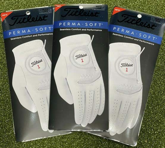 Titleist Perma Soft Leather Golf Glove 3-Pack Bundle Lot Men's Large L #84224