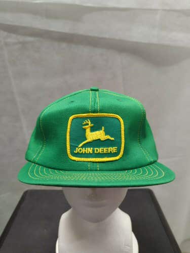 Vintage John Deere All Foam Snapback Patch Hat Green