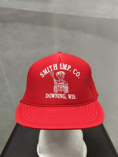 Smith Imp. Co. Mesh Trucker Snapback Hat Red