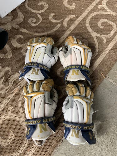 Navy Lacrosse - Used Under Armour 12" Command Pro Lacrosse Gloves