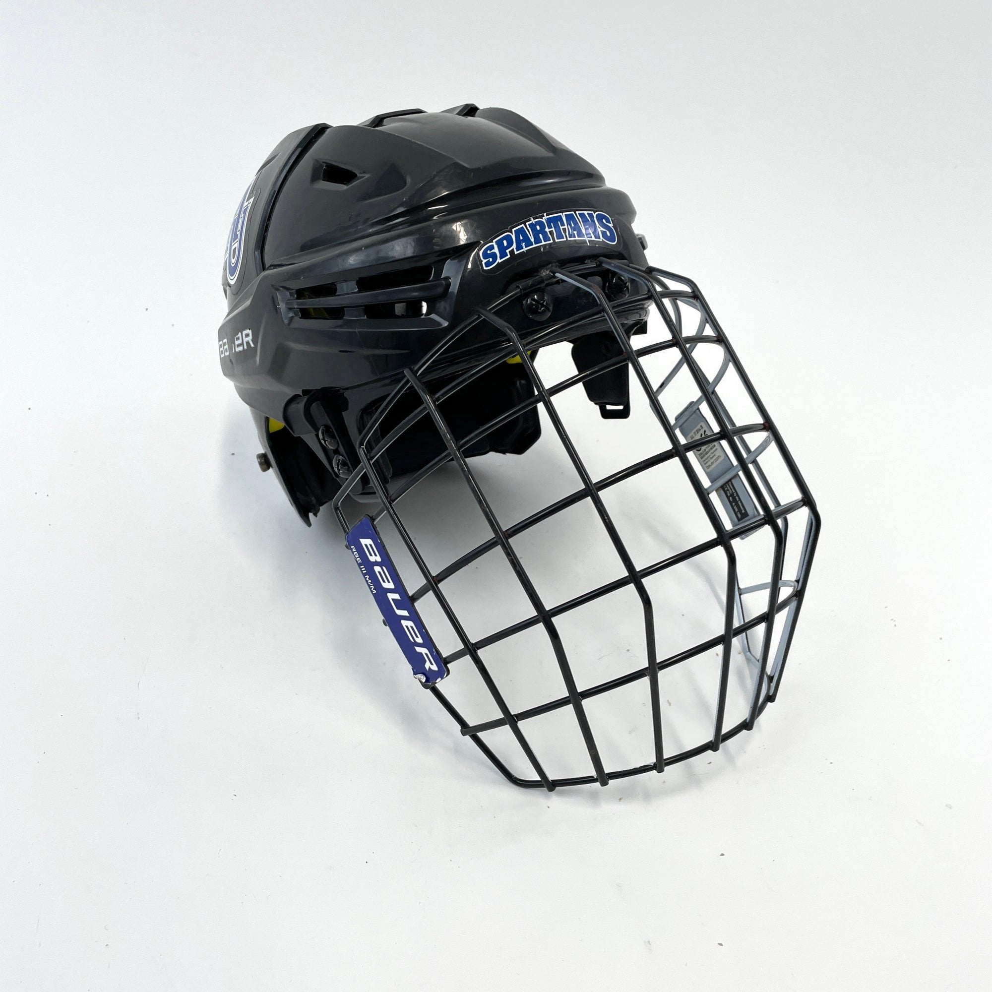 Used Black Bauer Reakt Pro Helmet with Medium Oreo Cage Senior Small