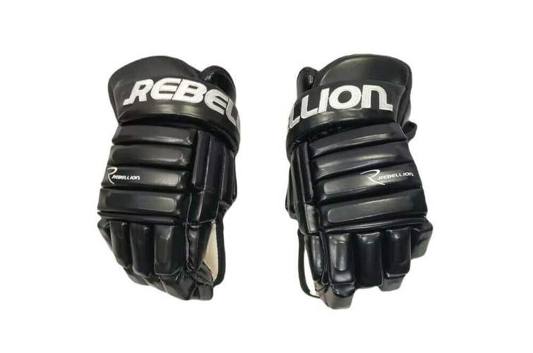 Rebellion 7500 Series Leather Junior Hockey Gloves - Black, Size 11.5 & 12.5