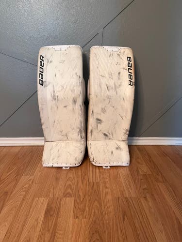 Bauer Ultrasonic Goalie Leg Pads (Extra Small XS) 32+ With Pro Laces Hybrid Armor