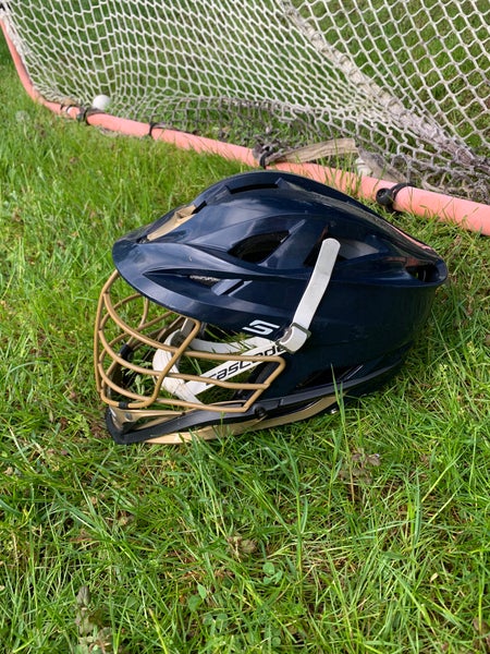 Cascade s lacrosse helmet - navy blue and gold helmet