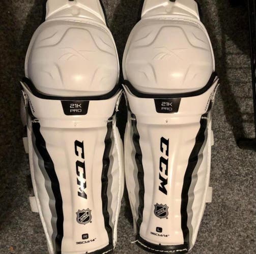 New CCM 21k Pro Stock Shin Pads size 14”