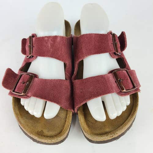 Birkenstock Arizona Women's Red Suede Sandals Soft Footbed Size: 41 / 10