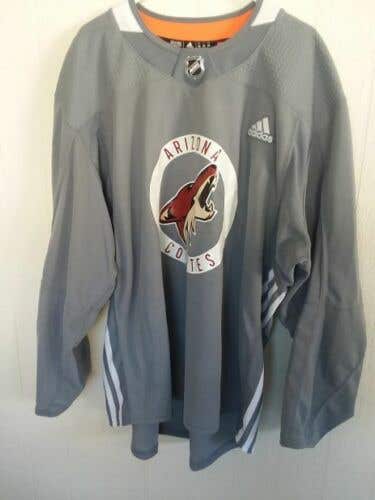 ARIZONA COYOTES used gray Adidas practice jersey (size 58) from 2017-2021 seasons
