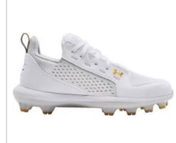White Kid's Molded Cleats Low Cut Bryce harper