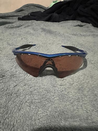 Oakley M frame metallic blue sunglasses