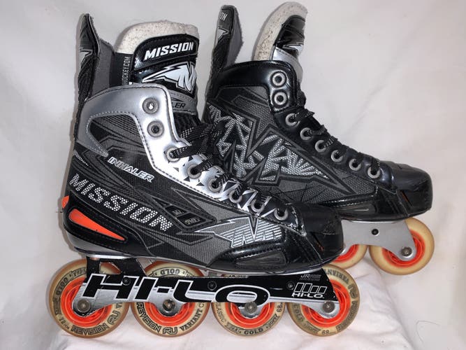 Used Mission Wide Width Size 4 Inhaler NLS3 Inline Skates