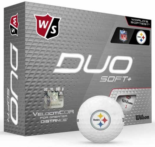Wilson Staff Duo Soft+ Plus NFL Pittsburgh Steelers Golf Balls 1 Dozen #80766