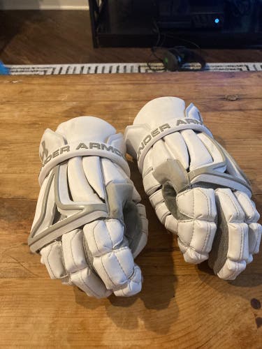 White Under Armour 13" BioFit Lacrosse Gloves