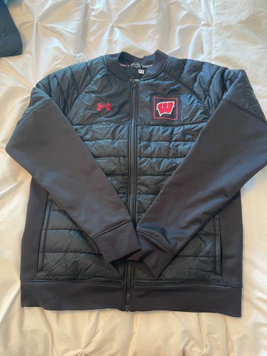 UW Badgers Black Used Medium Under Armour Jacket