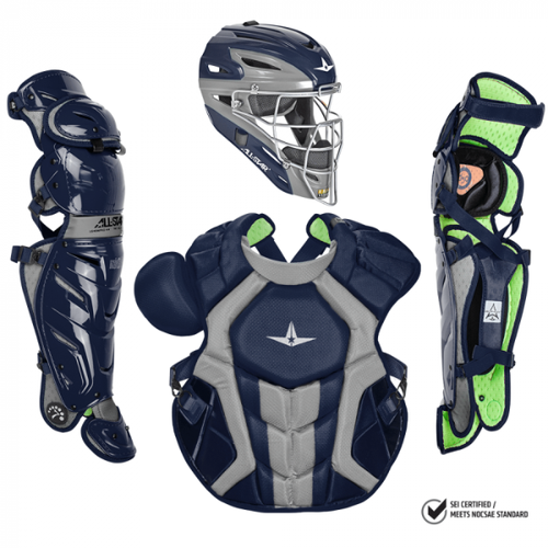 All Star System 7 Axis Intermediate 13-16 Catchers Gear Set - Navy Blue