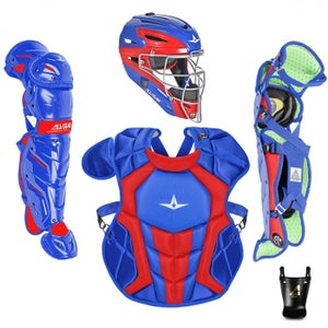 All Star System 7 Axis Intermediate 13-16 Catchers Gear Set - Royal Blue Red