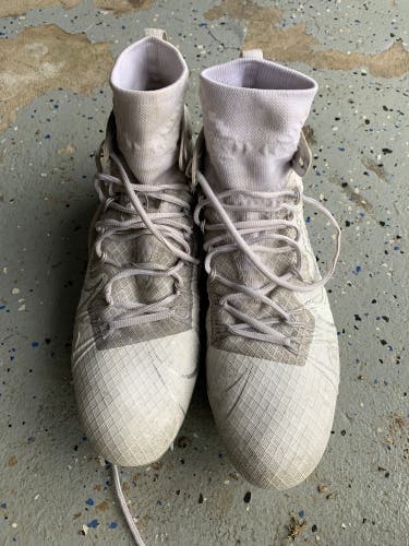 White Men's Turf Cleats High Top Alpha Huarache 7 Elite