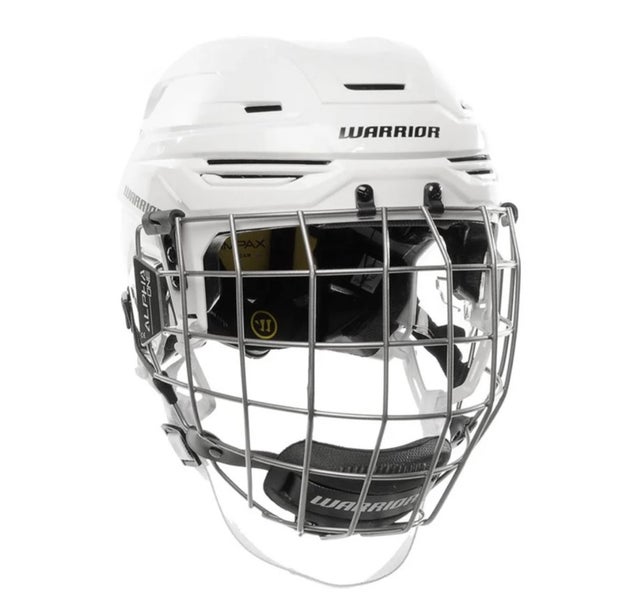 New Warrior Alpha Pro White Ice hockey helmet combo cage Large