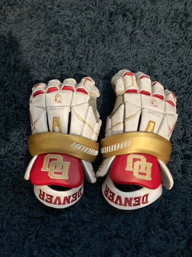 University Of Denver Lacrosse Used Player's Warrior 11" EVO QX Lacrosse Gloves