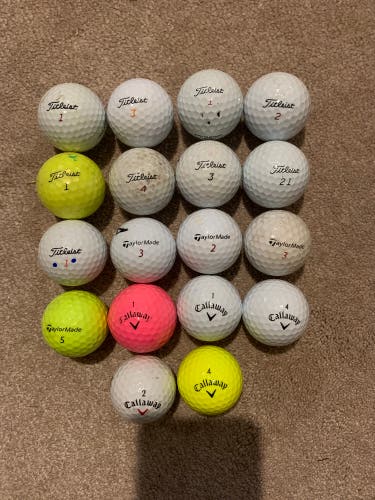 Used Titleist, Taylor made and Callaway Balls