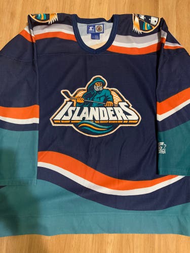 Starter New York Islanders Fisherman NHL Hockey Jersey Vintage NY Blue L