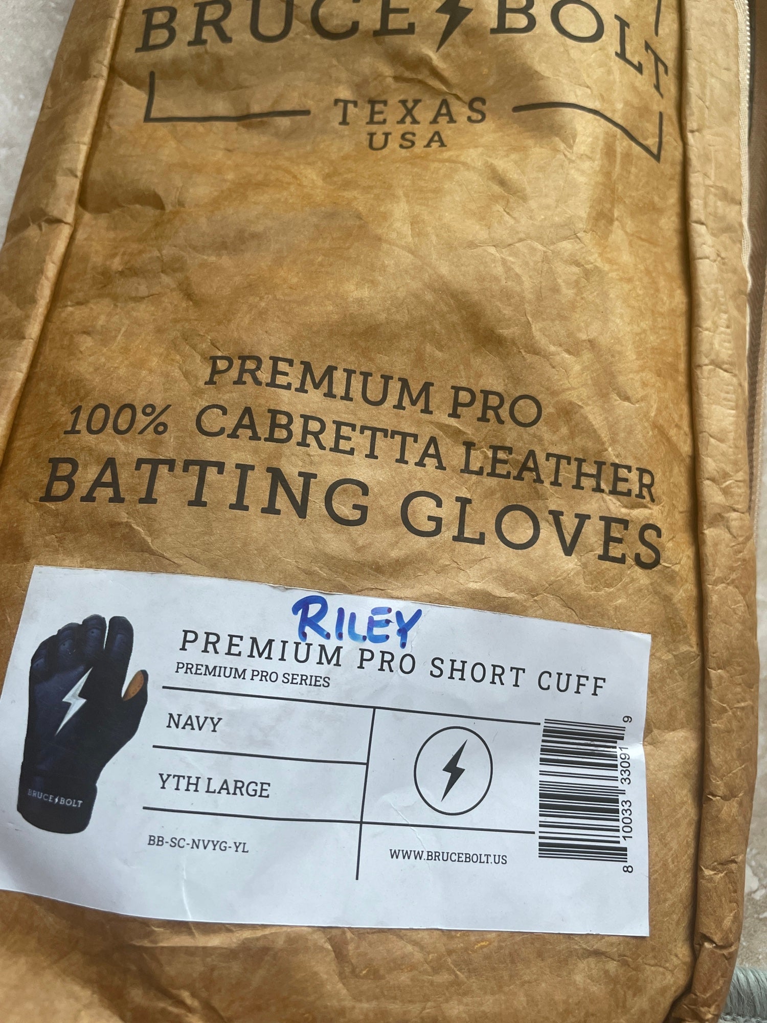 Bruce Bolt Adult Premium Pro Short Cuff Pair of Batting Gloves