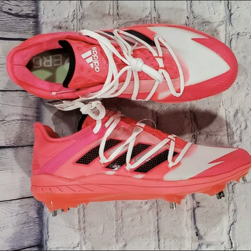 adidas adizero Afterburner Metal Baseball Cleats Pink White EG7600 MENS 12.5