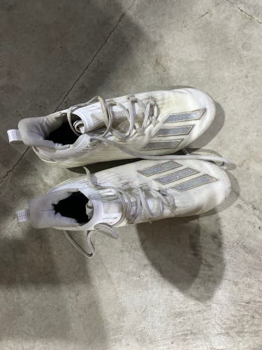 White Used Size 11 (Women's 12) Adidas Cleats