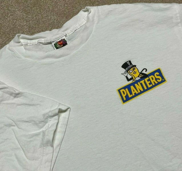 Planters Peanuts T Shirt Men Large Adult White Nuts Snacks Vintage 90s USA Food