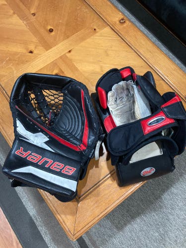 Bauer One 100 Pro goalie glove set