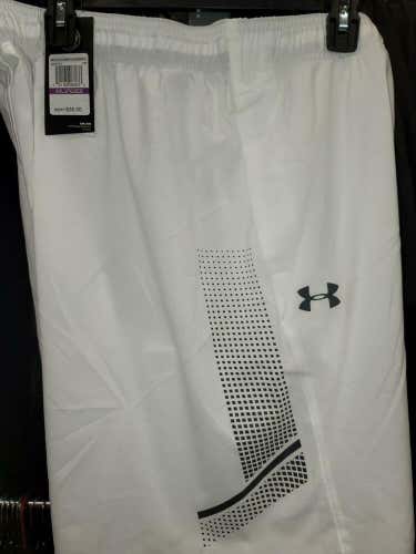 20520 Mens UA Under Armour Polyester SHORTS 1305793 100 WHITE Jersey $35.00 NWT