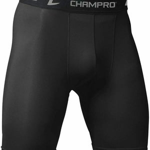 Champro Sports YOUTH Polyester / Spandex Lightning Compression Shorts, Black