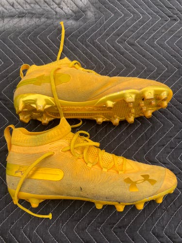 Under Armour 13 Yellow Suede Cleats