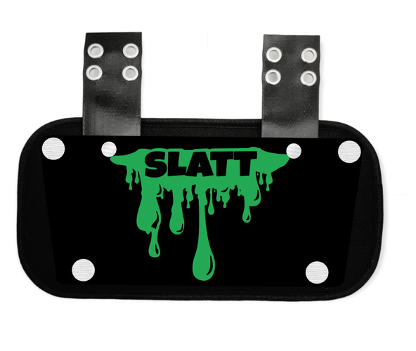 Brand New Drippy Backplate for Football. Green and black Backplate.