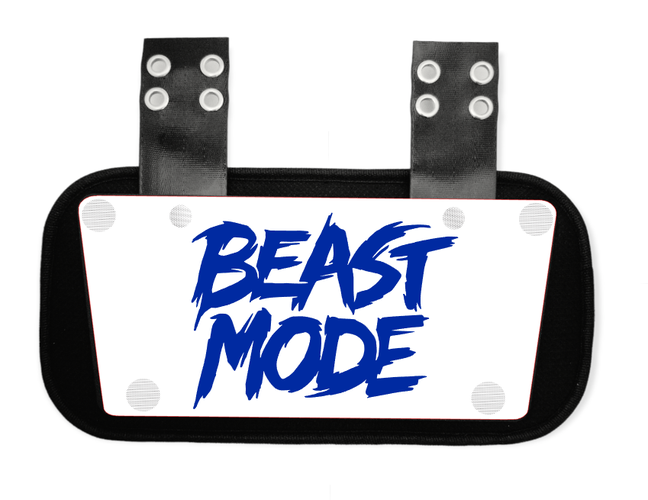 Brand New Drippy Backplate for Football. Blue and White Football Backplate.