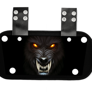 Brand New Drippy Backplate for Football. Black Wolf Football Backplate.
