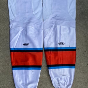 AK Edge Style Pro Stock Hockey Socks White KC Mavericks 8246
